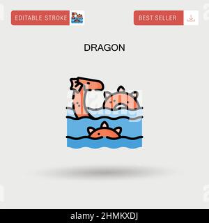 Dragon Simple vector icon. Stock Vector