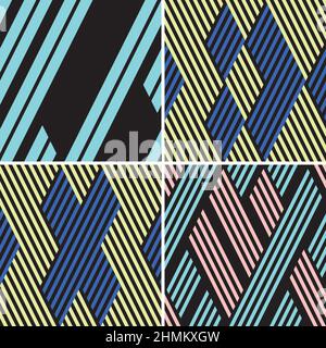 4 different vector patterns in the same package(eps). One pattern is paid and 3 are free (white dividing lines) Stock Vector