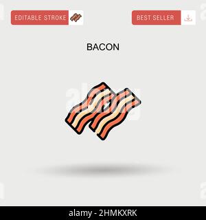 Bacon Simple vector icon. Stock Vector