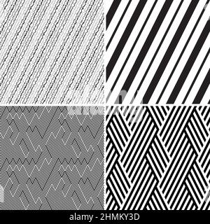 4 different vector patterns in the same package(eps). One pattern is paid and 3 are free (white dividing lines) Stock Vector