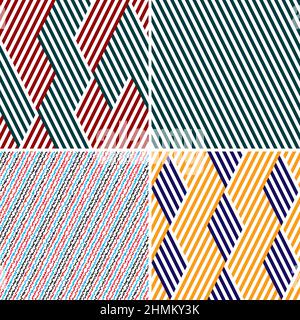 4 different vector patterns in the same package(eps). One pattern is paid and 3 are free (white dividing lines) Stock Vector