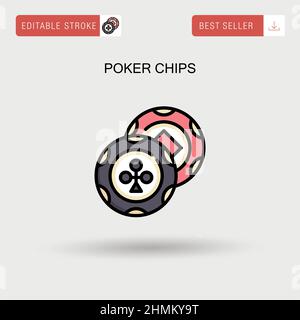 Poker chips Simple vector icon. Stock Vector