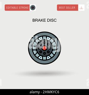 Brake disc Simple vector icon. Stock Vector