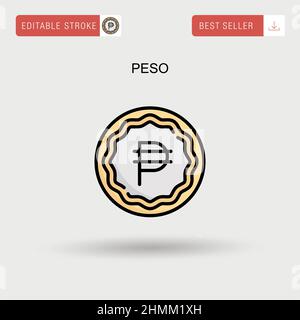 Peso Simple vector icon. Stock Vector