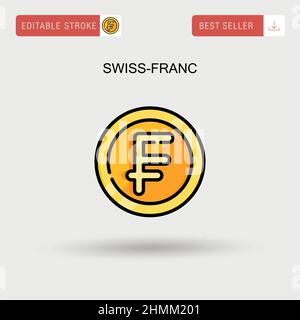 Swiss-franc Simple vector icon. Stock Vector