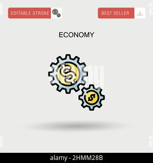 Economy Simple vector icon. Stock Vector