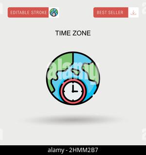 Time zone Simple vector icon. Stock Vector