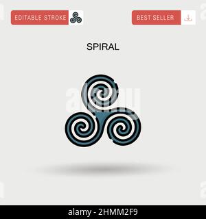 Spiral Simple vector icon. Stock Vector