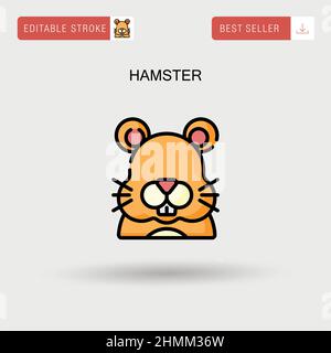 Hamster Simple vector icon. Stock Vector