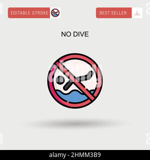 No dive Simple vector icon. Stock Vector