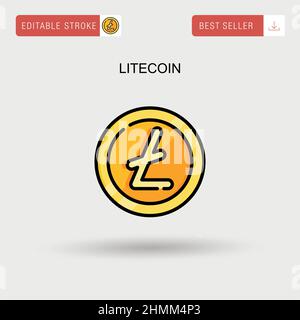 Litecoin Simple vector icon. Stock Vector