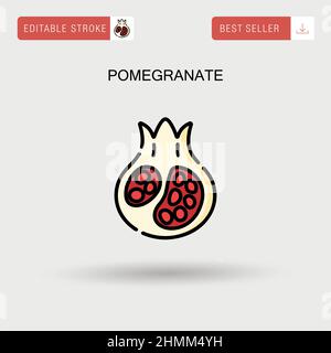 Pomegranate Simple vector icon. Stock Vector