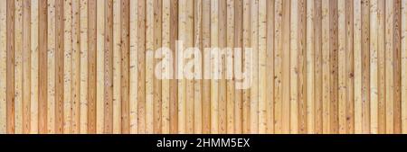 Light brown spruce wood panoramic wooden wall Stock Photo