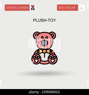 Plush-toy Simple vector icon. Stock Vector