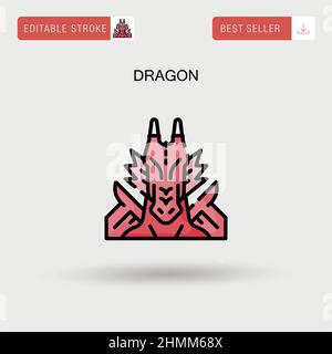 Dragon Simple vector icon. Stock Vector