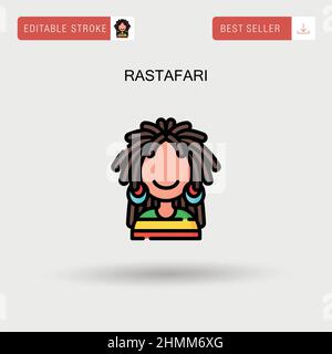 Rastafari Simple vector icon. Stock Vector
