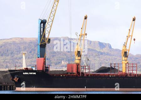 Coal and other resources are imported to Northern Ireland via Belfast Harbour. Stock Photo