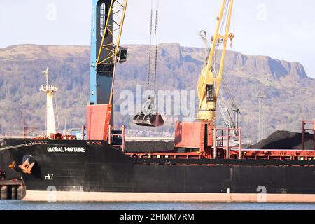 Coal and other resources are imported to Northern Ireland via Belfast Harbour. Stock Photo