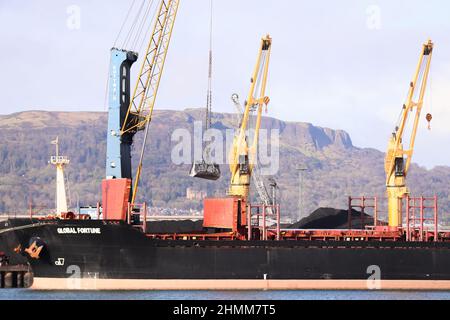 Coal and other resources are imported to Northern Ireland via Belfast Harbour. Stock Photo