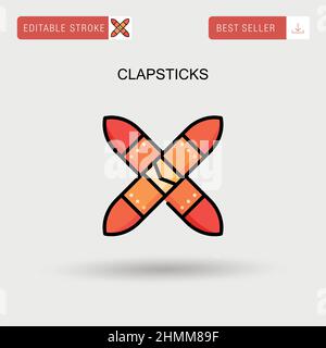 Clapsticks Simple vector icon. Stock Vector