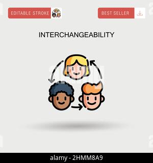 Interchangeability Simple vector icon. Stock Vector