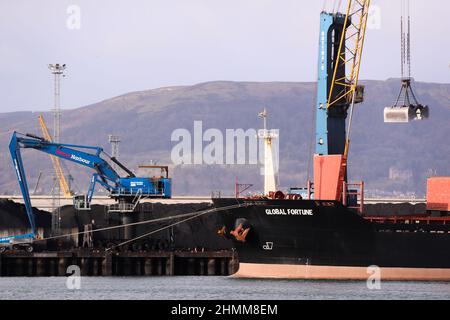 Coal and other resources are imported to Northern Ireland via Belfast Harbour. Stock Photo