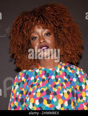 February 9, 2022, Barker Hanger, Santa Monica, California: Jessica Obilom attends Peacock's new series ''BEL-AIR'' premiere party and drive-thru screening experience. (Credit Image: © Billy Bennight/ZUMA Press Wire) Stock Photo