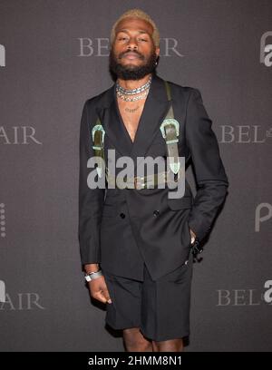 February 9, 2022, Barker Hanger, Santa Monica, California: Duckwrth attends Peacock's new series ''BEL-AIR'' premiere party and drive-thru screening experience. (Credit Image: © Billy Bennight/ZUMA Press Wire) Stock Photo