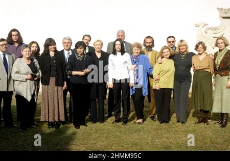 The team of writers and journalists at the 'Formula As' magazine during a working trip in 2005 Stock Photo