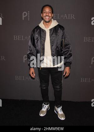 February 9, 2022, Barker Hanger, Santa Monica, California: Jaleel White attends Peacock's new series ''BEL-AIR'' premiere party and drive-thru screening experience. (Credit Image: © Billy Bennight/ZUMA Press Wire) Stock Photo