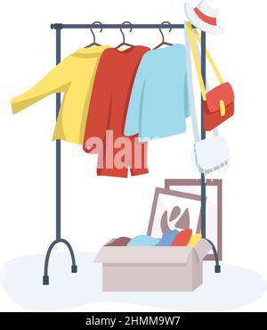 Wardrobe semi flat color vector object Stock Vector