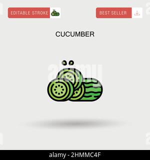 Cucumber. Juicy cucumbers icon closeup isolated on white background ...