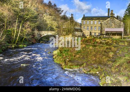 Gibson Mill, Hardcastle Crags, Hebden Bridge, West Yorkshire Stock Photo