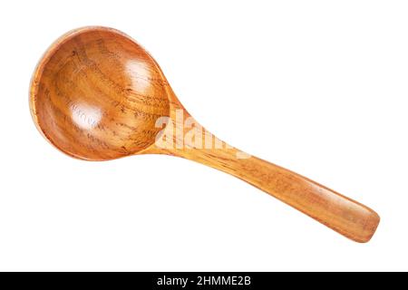 Wooden ladle isolated on white background, Save clipping path. Stock Photo