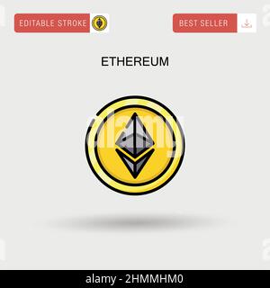 Ethereum ETH token symbol cryptocurrency logo, coin icon isolated on ...