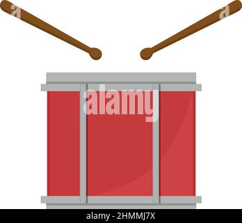 Vector illustration of drum and drumsticks Stock Vector