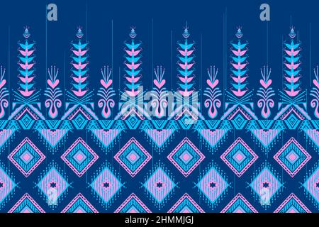 Pastel blue fabric ikat diamond vertical seamless pattern background ...