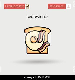 Sandwich-2 Simple vector icon. Stock Vector