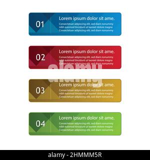 Gradient Colorful Technology Steps Label Infographics Banner Set. Vector Illustration. Stock Vector