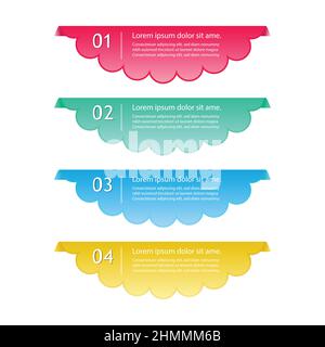 Gradient Colorful Pastel Steps Label Infographics Banner Set. Vector Illustration. Stock Vector