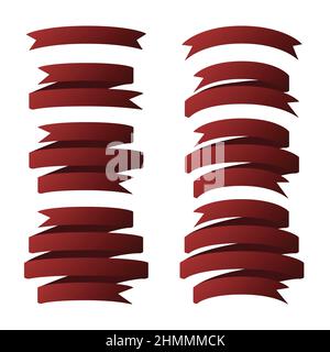 Red Ribbon Banner Set. Vector Illustration Stock Vector