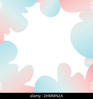 Blue and Pink Pastel Cotton Candy Cloud Template Banner. Vector Illustration. Stock Vector