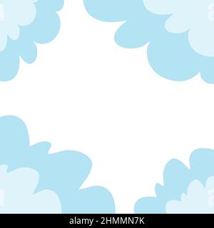 Blue White Clouds Template Banner. Vector Illustration. Stock Vector