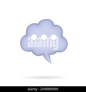 Speech, dialogue bubble and communication, - realistic icon. 3d vector. Stock Vector