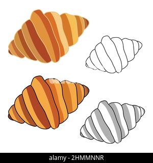 Croissant isolated on white background. Vector Illustration Stock Vector