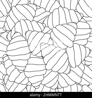 Croissant Line Seamless Background. Vector Illustration Stock Vector