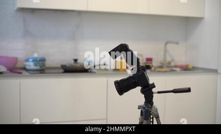 Crime Scene Site Police Photographer Indoors Forensic Domestic Murder Evidence Stock Photo