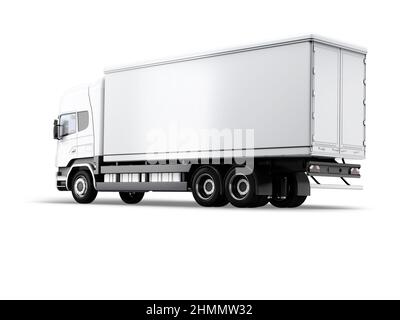 Truck Camion Mockup 3D Rendering Stock Photo