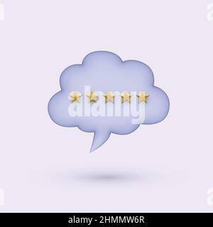Customer review rating and client feedback concept. 3d vector. Stock Vector