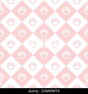 Cat Paw Pink Diamond Background Vector Illustration Stock Vector
